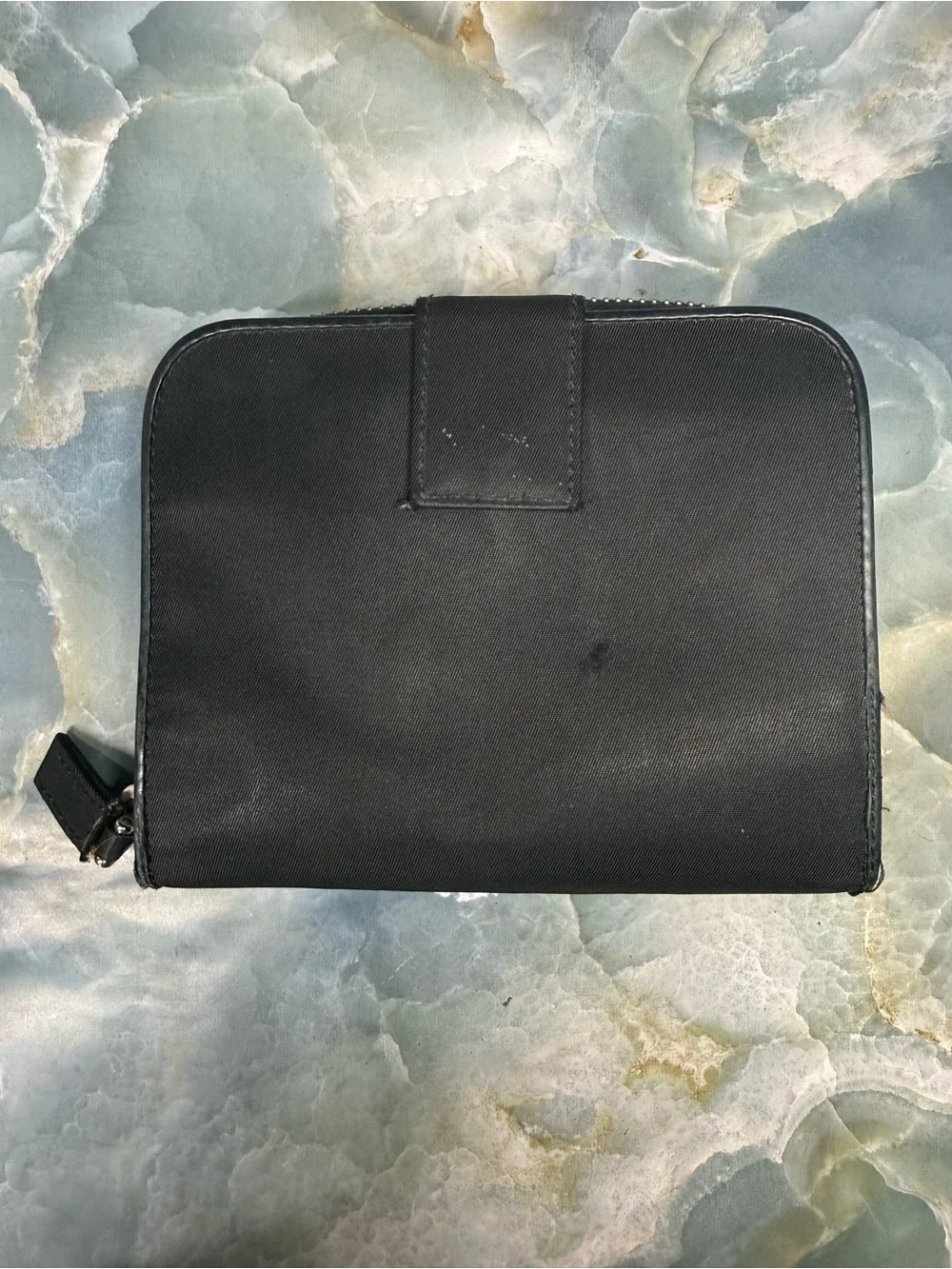 Prada Black Heart-Applique Zip Wallet
